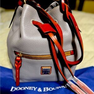 Dooney & Bourke pebble leather drawstring bag